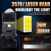 2pcs H4 LED Projector Turbo Fan Car Headlight Mini Lens Laser Bead Chips Bulb Canbus LED Auto High Low Beam Motorcycle Headlamp