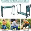 Садовый подножный упор и сиденье 2 в 1, складное сиденье с подколенником из вспененного ЭВА и съемной сумкой для инструментов, прочная стальная рама, без сборки