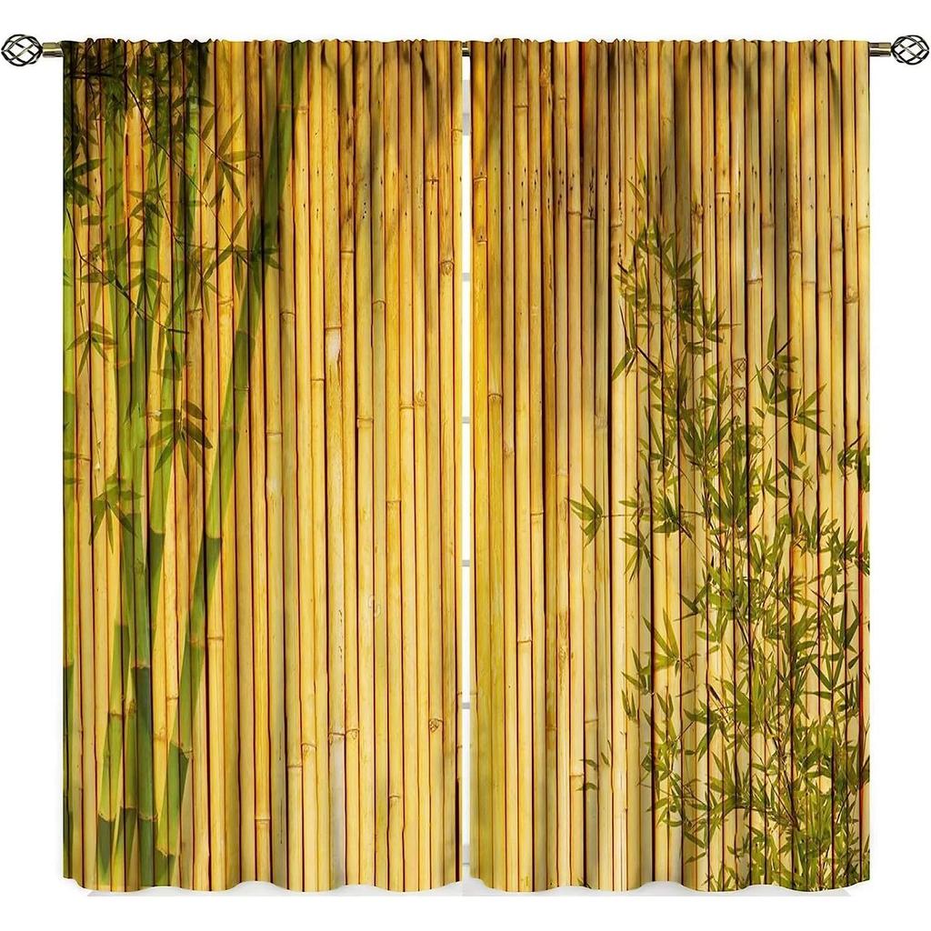 Шторы в стиле традиционной китайской каллиграфии, изображение бамбукового дерева, современные шторы с 3D-геометрией, дом и спальня, декор окон