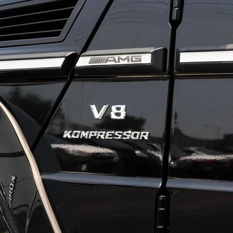 V6 V8 V12 KOMPRESSOR Значок автомобиля Наклейка на задний багажник для M-ercedes B-enz W212 W213 W204 W205 W168 W176 CLK GLA G63 G500