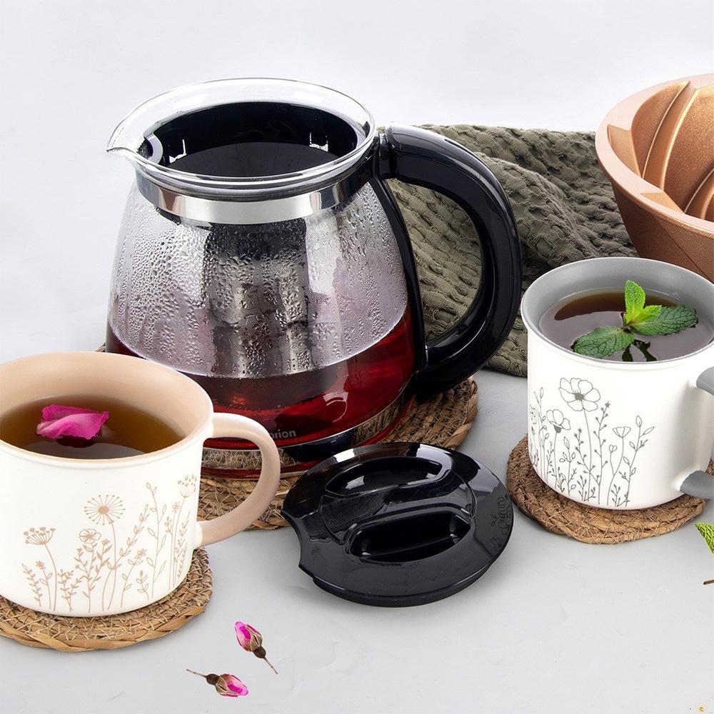Heat-resistant glass teapot with infuser 1.73 l