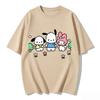 2026 new Summer Cute Pochacco TShirts Soft Cotton Short Sleeve Tees for Parents  Kids Breathable Casual Daily Outfit Tops