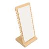 12 Slot Bamboo Necklace Display Stand White PU Panel Vertical Freestanding Jewelry Display Holder