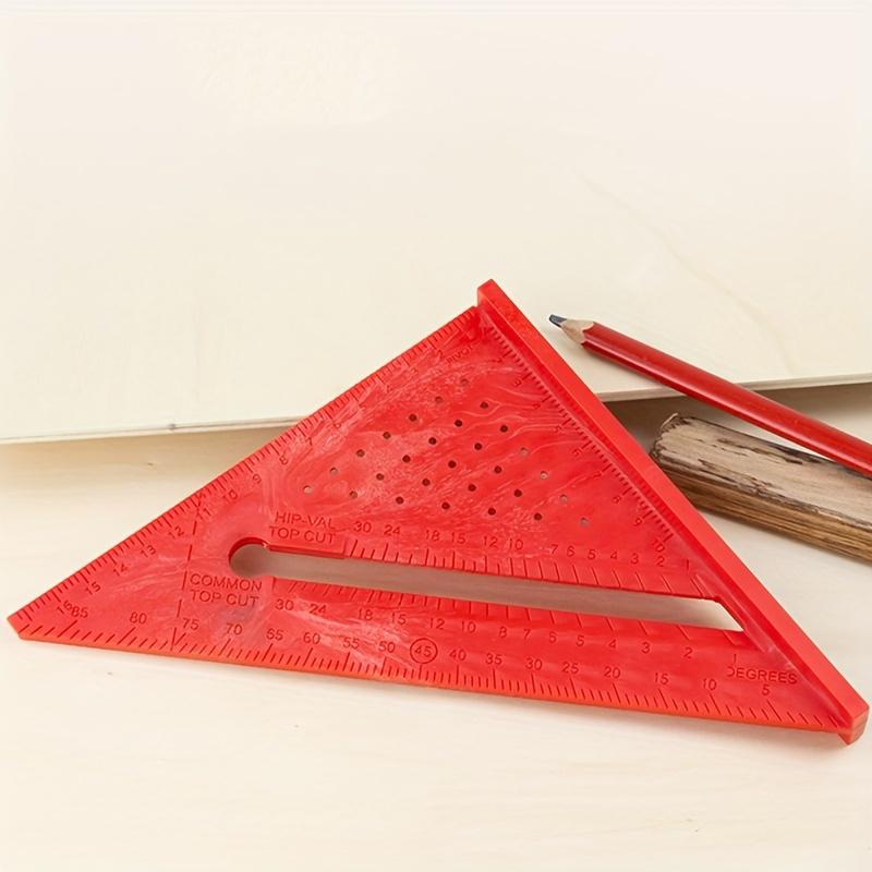 1pc Woodworking Triangle Ruler with Leaning Angle Positioning Measurement, Multifunctional 90 Degree Right Angle Ruler, Scribing Ruler Triangle Plate