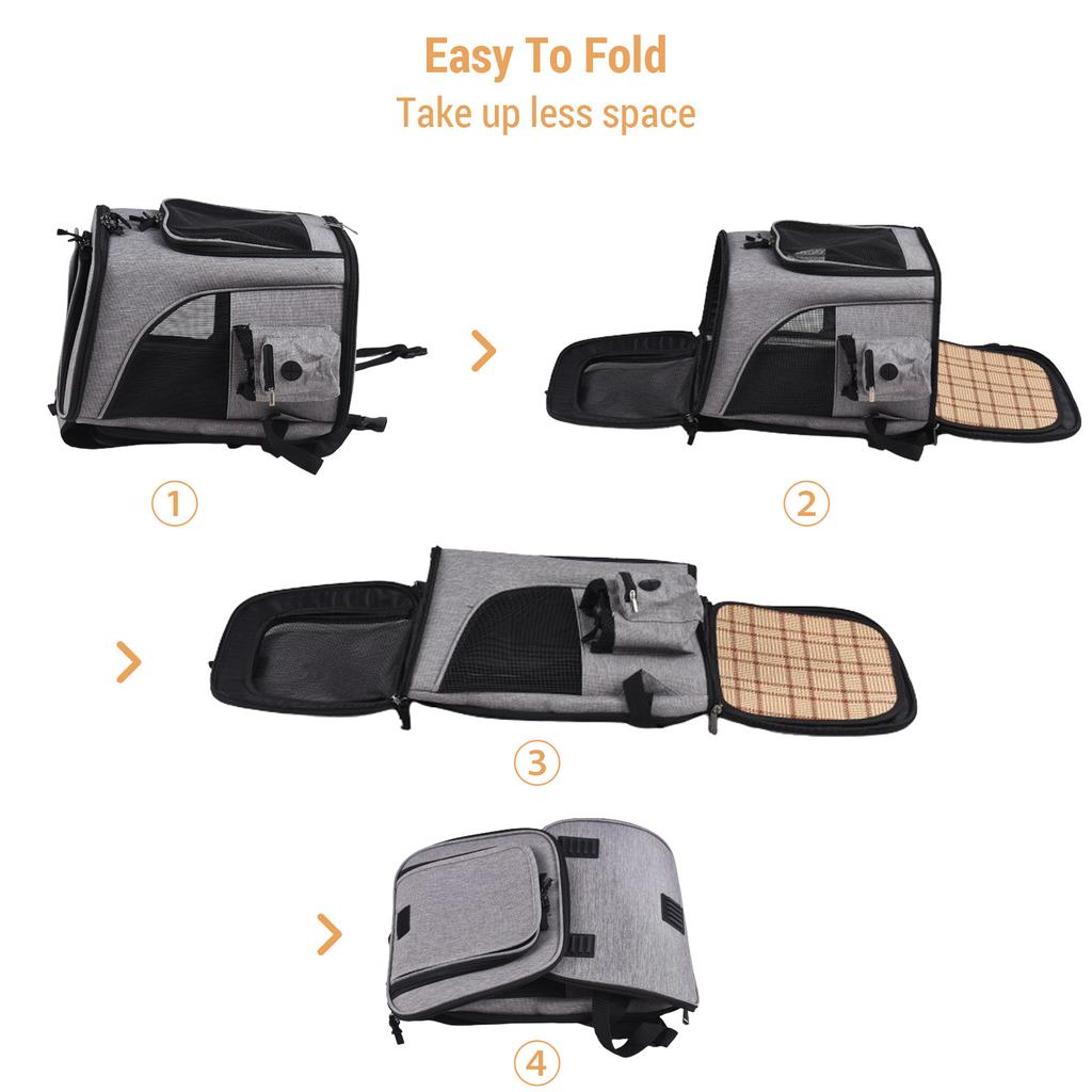 Pet Carrier Backpack for Large Small Cats and Dogs Puppies Safety Features and Cushion Back