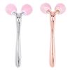 3D Roller Jade Massager For Face Rose Quartz Natural Stone Facial Massage 360 Rotate Wrinkles Remove Skin Care Lifting Tool