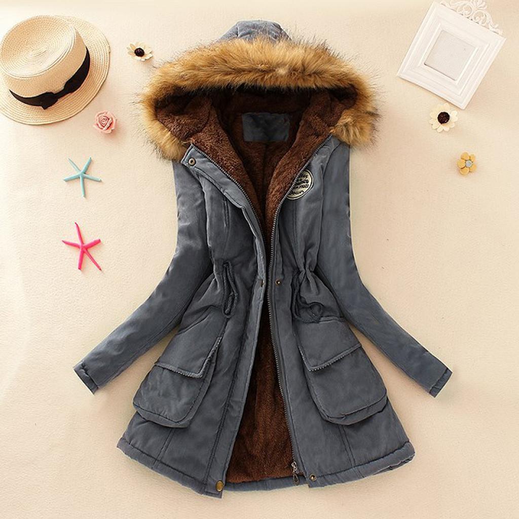 Winter Womens Warm Coat Hooded Jacket Slim Winter Outwear Coats