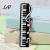 Unique Bookmark With Charm Piano Bookmark Stainless Steel Music Note Page Marker Musical Decorative Book Accessory for Lovers Black White