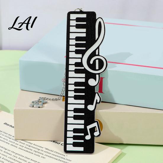Unique Bookmark With Charm Piano Bookmark Stainless Steel Music Note Page Marker Musical Decorative Book Accessory for Lovers Black White