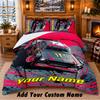 Monster Energy Pattern Bedding 3Pcs Set Custom Name, Bed Sheet And Pillowcases For Home Bedroom