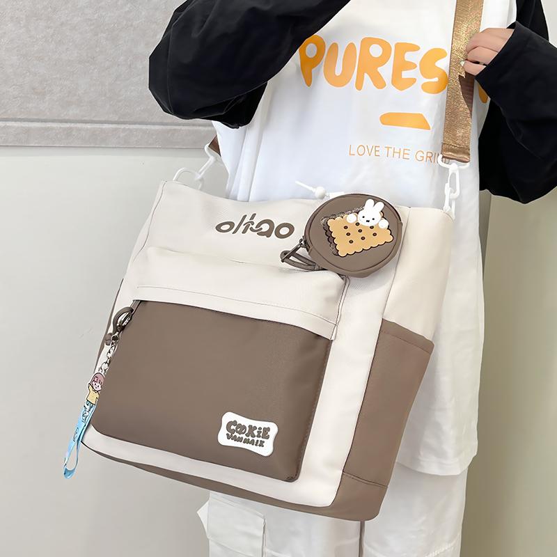 Классная сумка через плечо, женская пригородная сумка через плечо большой вместимости, студенческая сумка для обучения