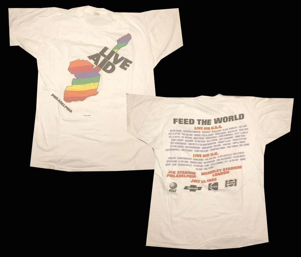 Новая винтажная футболка с концерта Live Aid 1985 года в Филадельфии