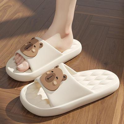 Мужские нескользящие домашние тапочки с толстой подошвой и мультяшным дизайном