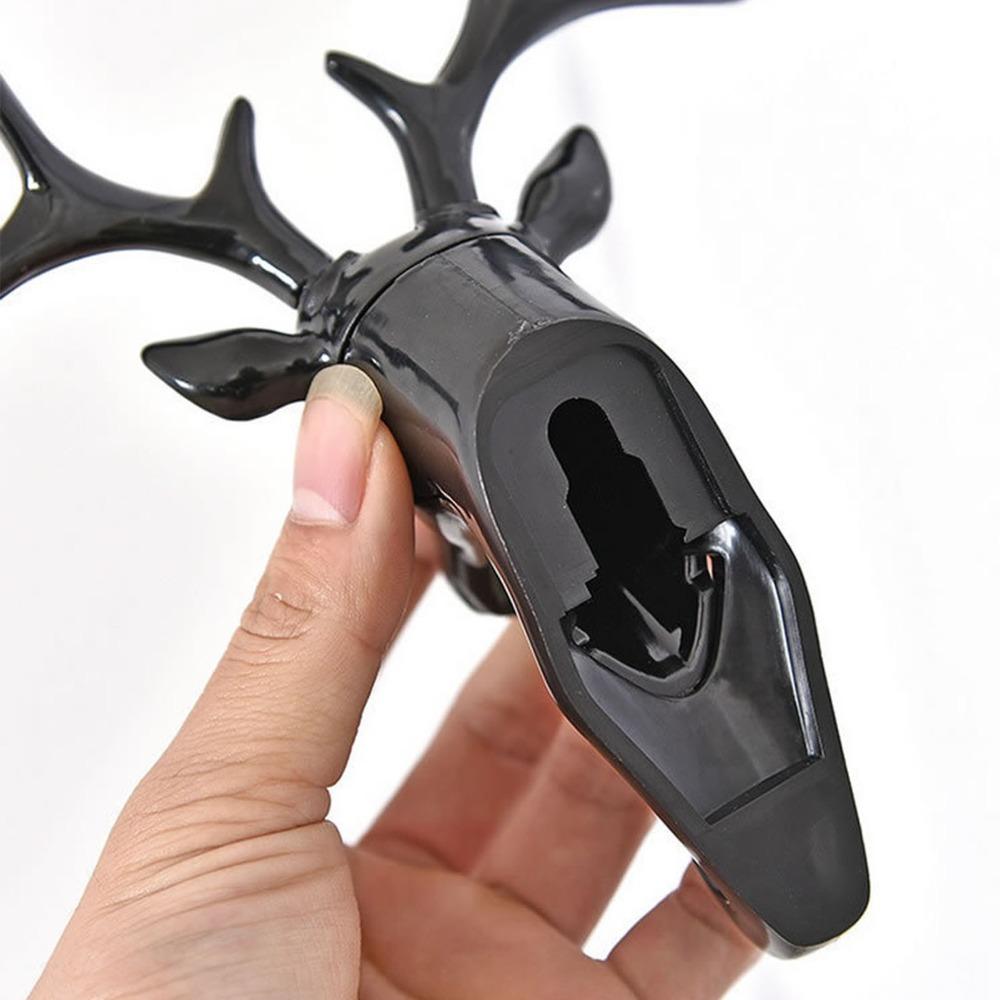 Black Antler Key Holder Plastic 3D Wall Mounted Hook Decorative Towel Hanger Dorm Room Use