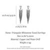 Серебряные игольчатые треугольные серьги с кисточками, инкрустированные стразами, модные яркие элегантные темпераментные женские легкие роскошные длинные серьги YSL