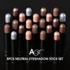8-Color Waterproof Eyeshadow Stick Set - Long-Lasting, High Pigmentation, Shimmer & Matte, Neutral Brown Tones, Plant Squalane