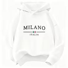 Модная толстовка с принтом букв Milano Italy, забавная толстовка для детей Y2k, детский свитшот с капюшоном, повседневные толстовки для мальчиков и девочек, одежда