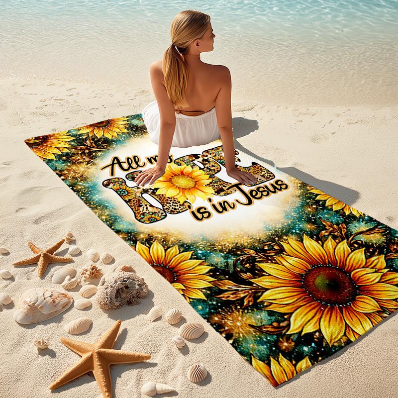 1pc Hope Jesus Floral Microfiber Beach Towels Quick Dry Towel Sand Beach Towels Pool for Travel Swim Pool. S072101188