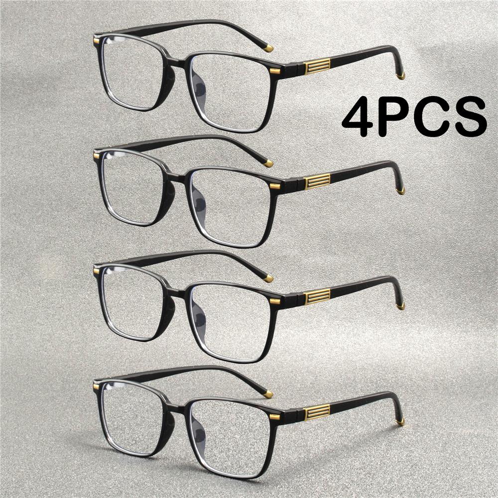 4PCS Fashion Anti-Blue Light Reading Glasses Ultra-Light Eye Protection Readers Eyewear Unisex Elegant Presbyopia Glasses