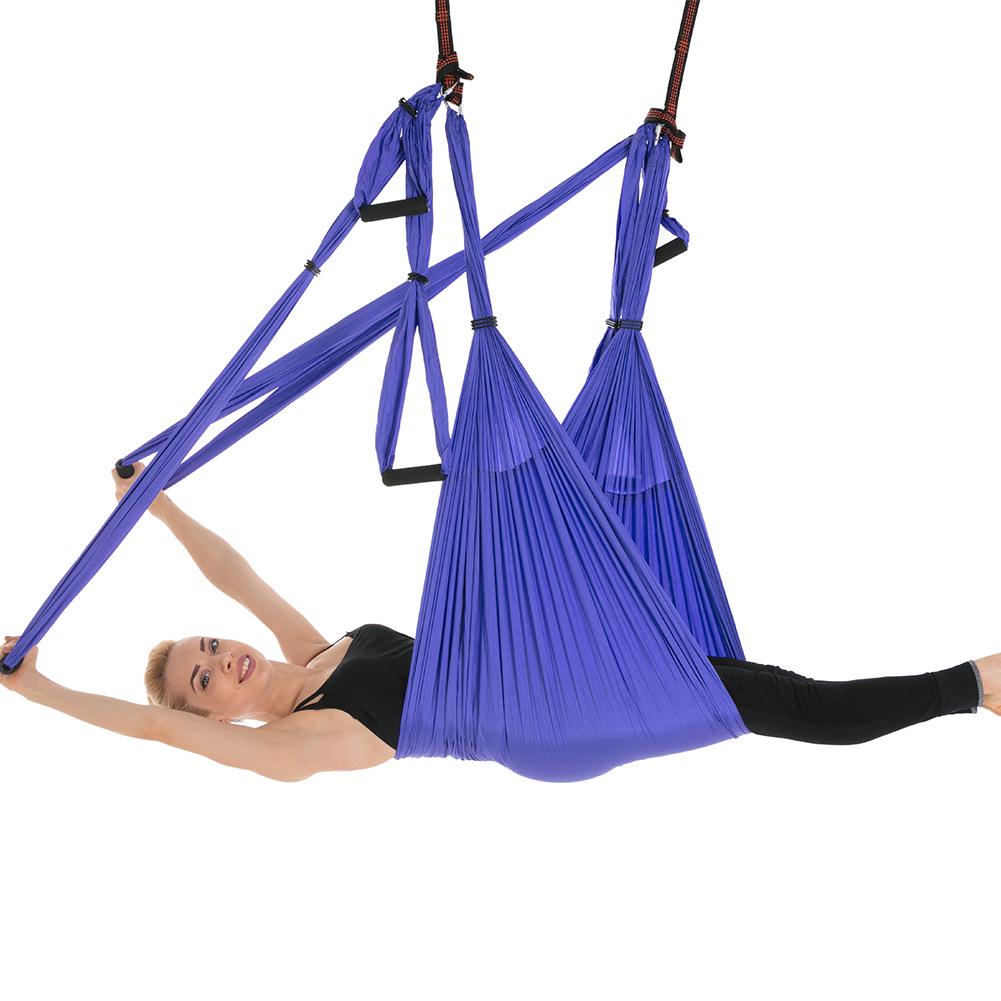 Гамак для воздушной йоги с 6 ручками - Неэластичный нейлон для студийной инверсионной фитнес-тренировки
