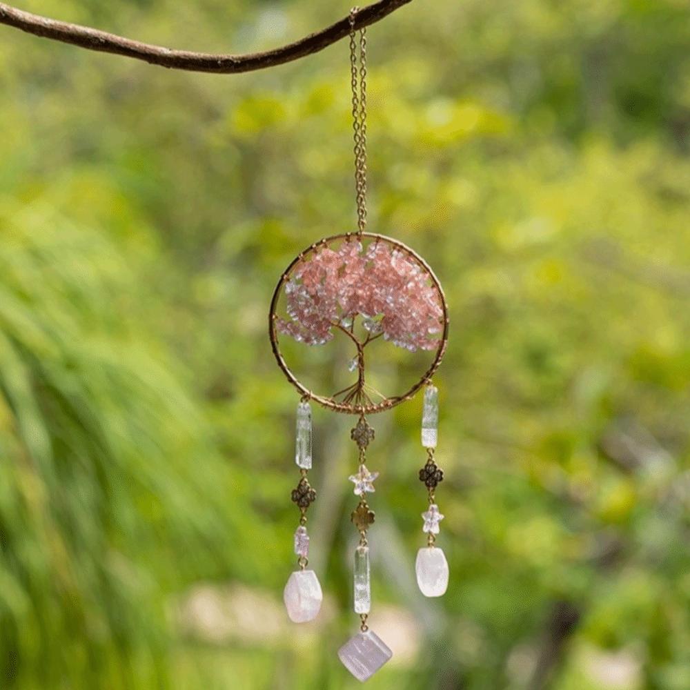 romantic Dream Catcher Crystal Stone Rainbow Dreamcatcher Crystal Suncatcher Garden Decoration
