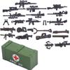 Спецподразделение SWAT Строительные Блоки Костюм для сноса Берет Миротворческих сил Жилет Щит Ящик для оружия Пистолет Ракетная установка Полицейская собака Кубики Игрушка