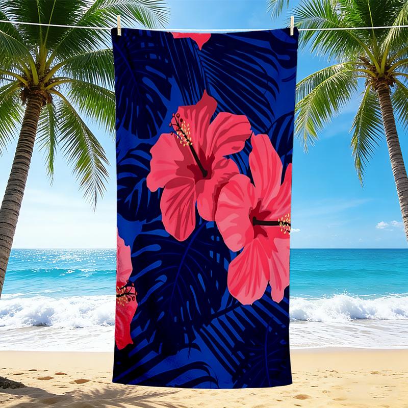 1Pc Tropical Floral Beach Towel Quick Dry Multiuse For Beach Pool Gym Yoga Home Travel Christmas Halloween Xmas Gift Eg16