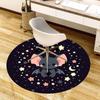 1pc Cute Bat Night Sky Stars Moon Round carpet, Made of Polyester,Perfect for Decorating Office Chairs, Living Rooms fplt042