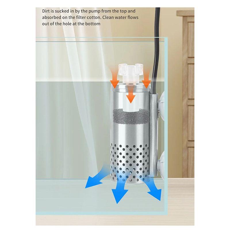 Practical-Aquarium Electric Oil Removal Electric Oil Remover Stainless Steel USB Filter Self-Priming Floating Head Oil Film Proc