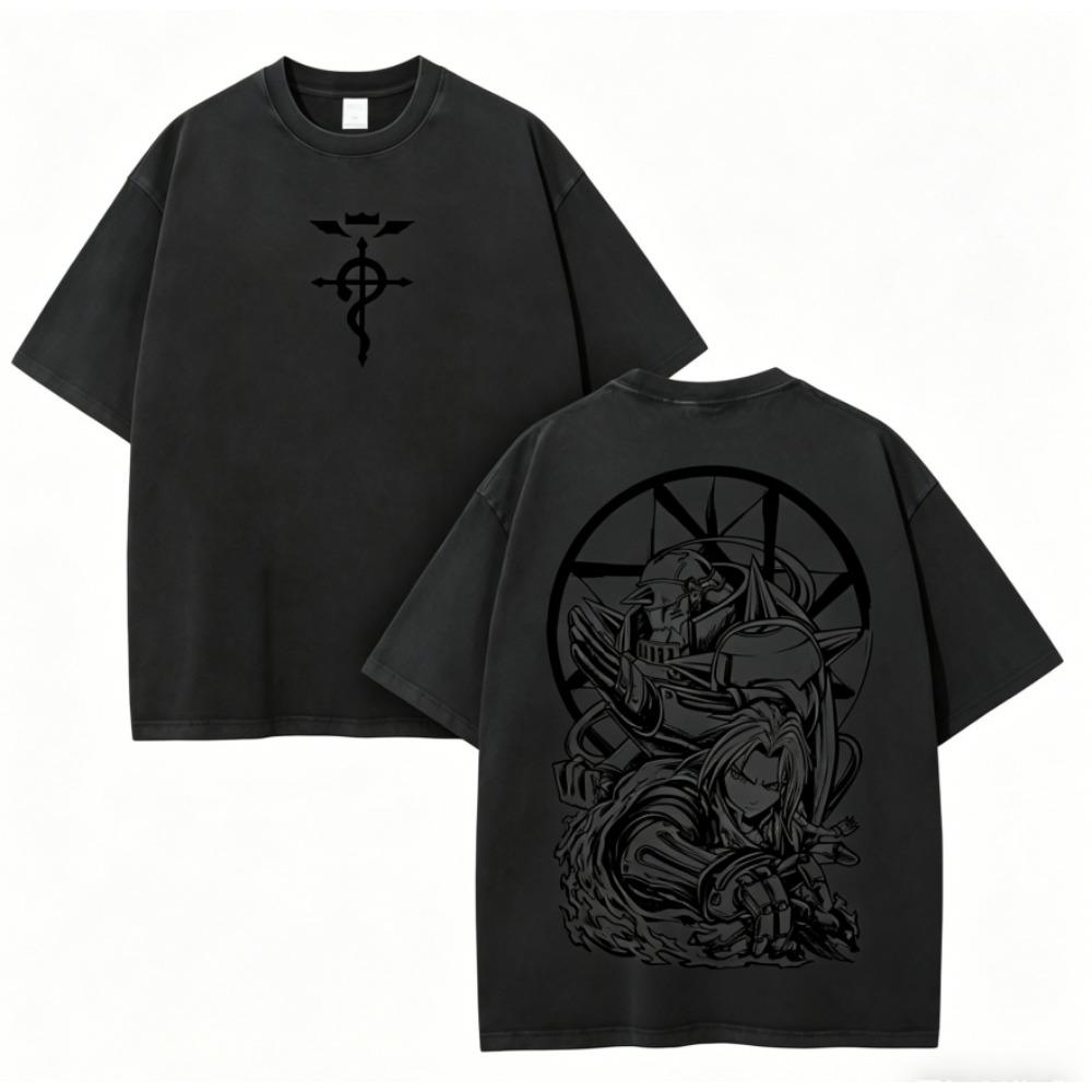 Аниме-футболка Fullmetal Alchemist для любителей, стирка, одежда на весь год, высокое качество, индивидуальность, одежда больших размеров, унисекс, новая модель, парная футболка