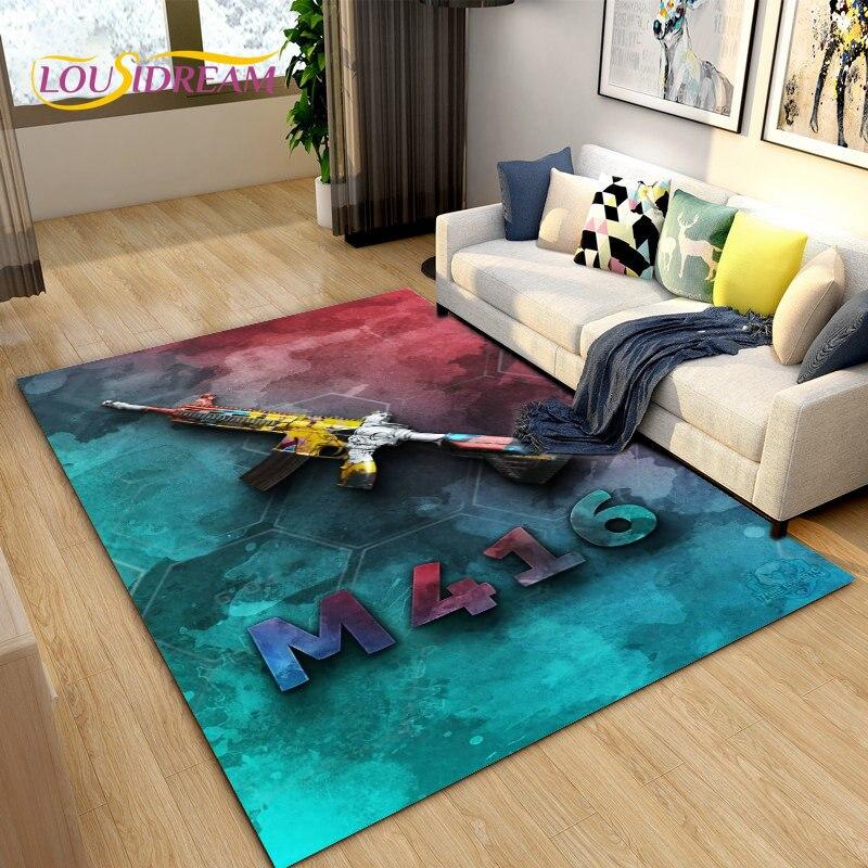 3D винтовка, пистолет, револьвер, коврик с героями мультфильмов, коврик для гостиной, спальни, кухонный коврик, противоскользящий коврик для ванной комнаты