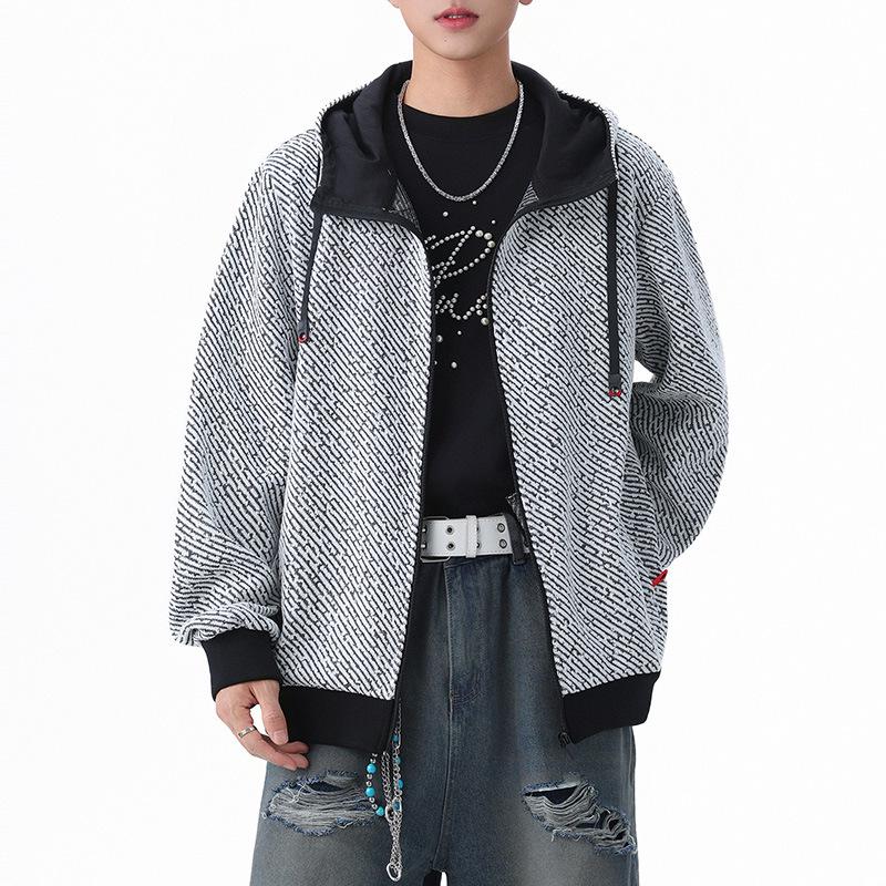 Men's 2025 Spring/Autumn Trendy Versatile Plus-Size Korean Style Hooded Jacket