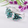 Kingman Turquoise Cuff Bracelet, 925 Sterling Silver Gemstone Boho Bangle