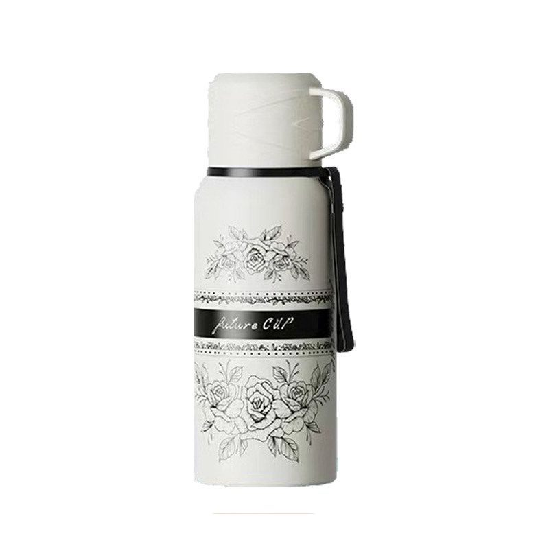 Pursing High-Looking, High-Quality 316L Stainless Steel Double-Drink Large-Capacity Thermos Cup, Portable Outdoor Anti-Fall Tea Cup