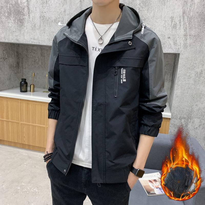 Куртка мужская весна, осень и зима новинка тренд с капюшоном повседневная универсальная свободная куртка верхняя одежда