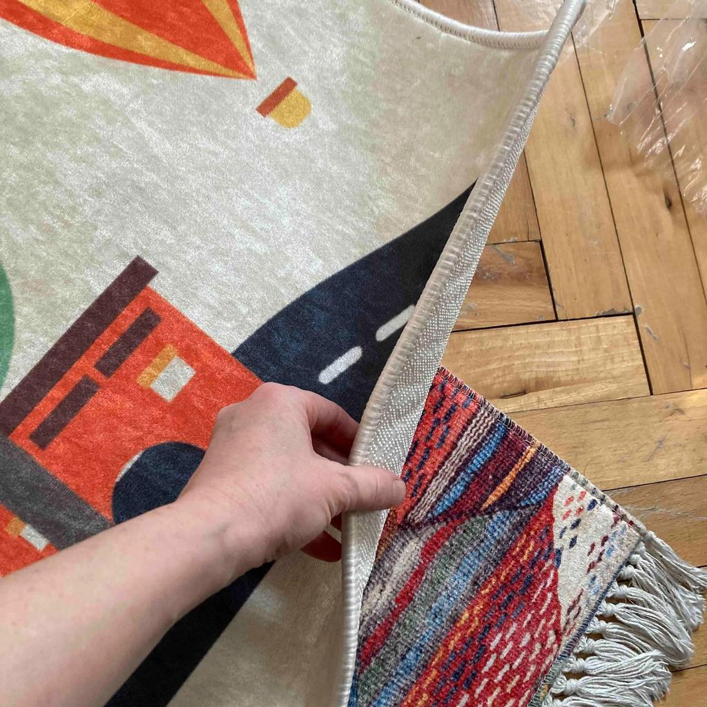 Устойчивый к пятнам машинная стирка, нескользящая основа в горошек с цифровой печатью, образовательный детский ковер нового поколения C6108