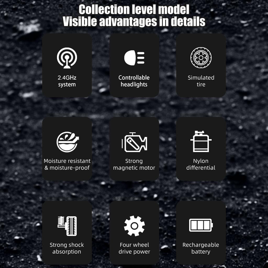 Remote Control Car, 2.4GHz 4WD High Speed 35KPH Crawler Toy, 1:20 Scale Electric Off Road Vehicle with LED Headlights