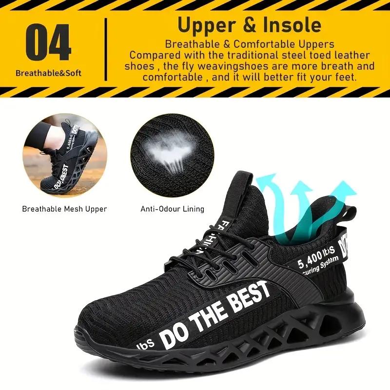 Steel Toe Safety Shoes For Men Women Light Protective Work Sneaker Anti-Puncture Work Shoes Unisex Coustruction Safety Workboots