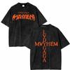 Винтажная стираная футболка Леди Гага The Mayhem Ball Tour Модная Мужская/Женская Эстетичная Высококачественная Кислотная стирка 100% Хлопок