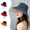 Solid Color Sun Hat Women's Large Brim Double-sided Bucket Hat Women's Autumn Sun Protection Casual Wide Brim Sun Protection