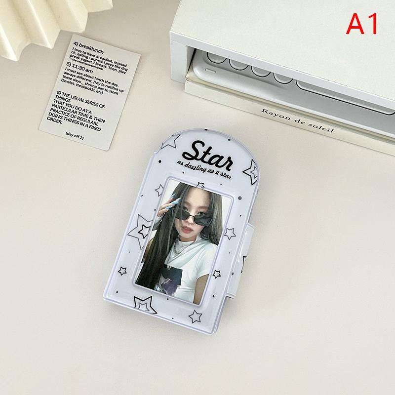 Ins 3-дюймовый держатель для фотокарточек с печатью, полый фотоальбом, 32 кармана, переплет для карточек Kpop, чехол для хранения фотографий мини-айдолов, коллекционная книга