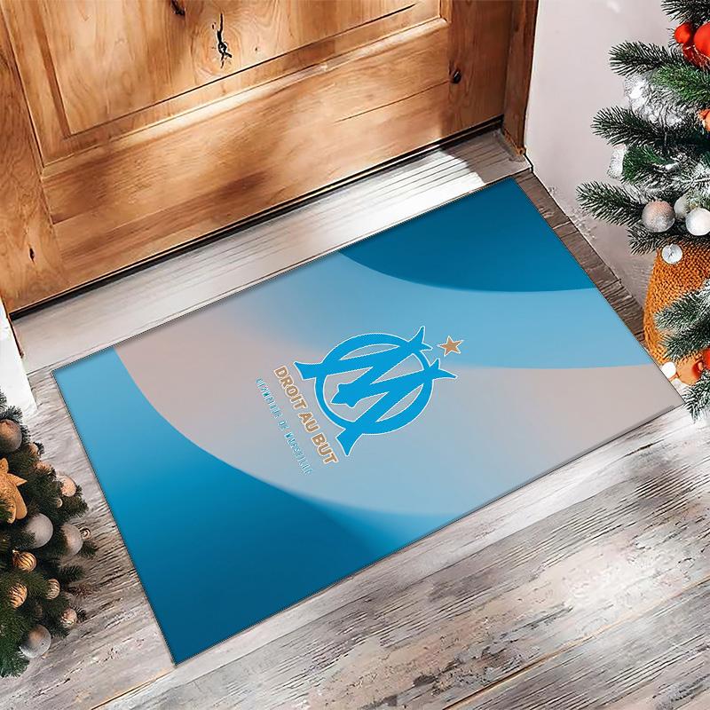 Olympique Lyonnais FC Soccer Football Pattern Soft Area Rug Non Slip Indoor Floor Carpet Sports Decor Mat for Bedroom