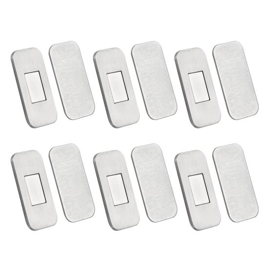 2/4/6/8Pcs Stainless Steel Magnetic Door Catch, Ultra Thin Cabinet Door Magnet, Adhesive Magnetic Latch for Kitchen Bathroom Closet Cupboard Drawer