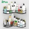 Bathroom Shelf Shower Corner Wall-mount Shampoo Storage Holder with Suction Cup No Drilling Kitchen Bathroom Shelves Spice Rack