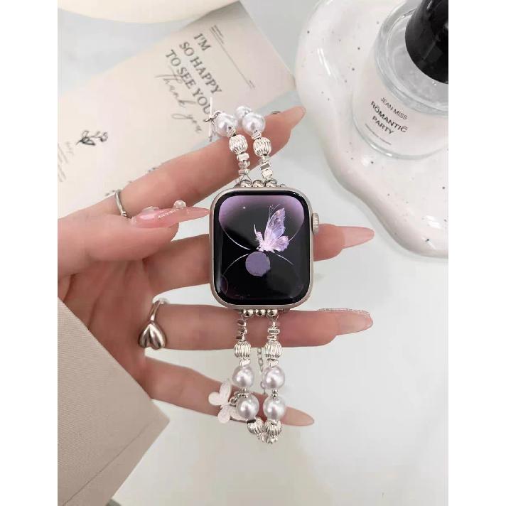 New Butterfly Strap Beads For Apple Watch band women link Series 11/8/7/6/10/9 40mm 41mm 38mm 42mm 44mm 45mm 46mm