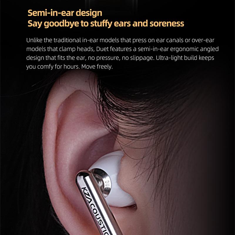 KZ Duet Четырехъядерные Двойные Динамические Драйверы Hi-Fi Наушники 3,5 мм/Type C Внутриканальная Проводная Гарнитура Для Музыки Стерео Звук Высокой Верности С Микрофоном