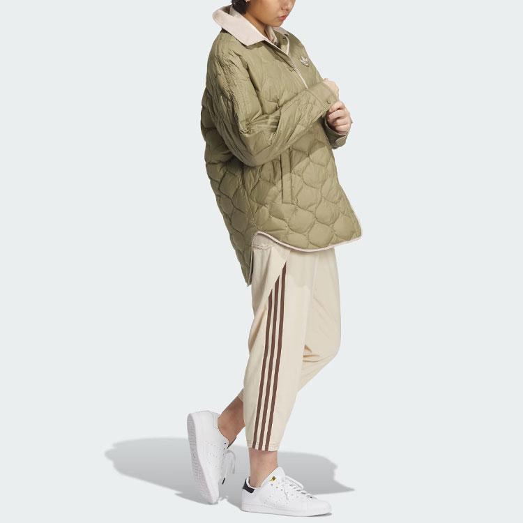 adidas Оригинальная теплая женская куртка-пуховик с цветным логотипом и логотипом зеленая IN0980