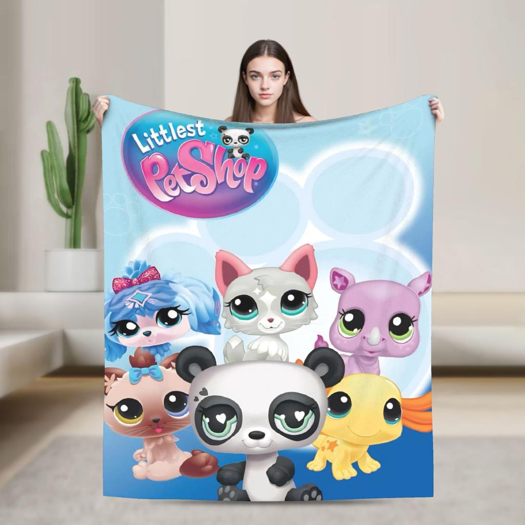 Теплое Мягкое Одеяло для Кемпинга Littlest Pet Shop Плед Фланелевое Покрывало для Улицы Новинка Чехол для Дивана-кровати