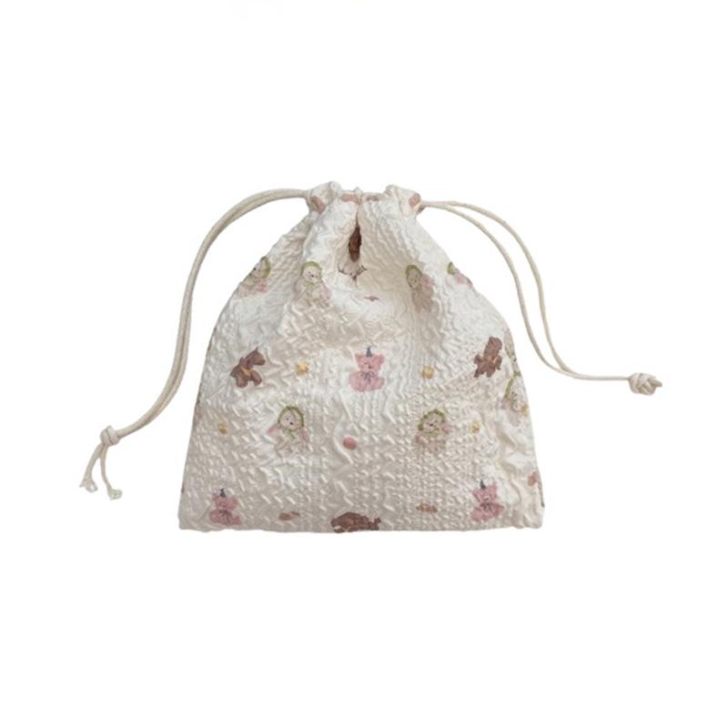 1 шт. сумка для хранения разных вещей на шнурке, мультяшная сумка на шнурке с медведем, многофункциональная тканевая сумка, пылезащитный портативный органайзер, многостильный