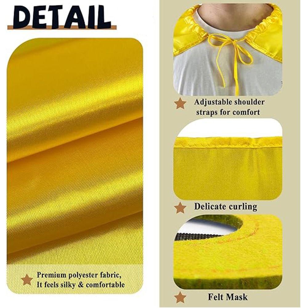 2Pcs/Set Cosplay Costume Halloween Superhero Cloak Halloween Cloak Costume Set Masquerade Dance